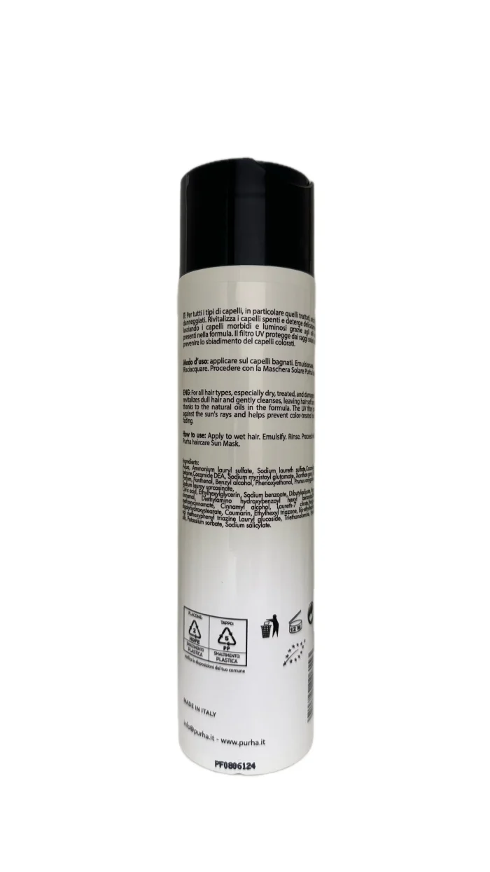 Shampoo solare idratante riparatore capelli Purha Haircare SHAMPOO SOLARE IDRATANTE RIPARATORE CAPELLI